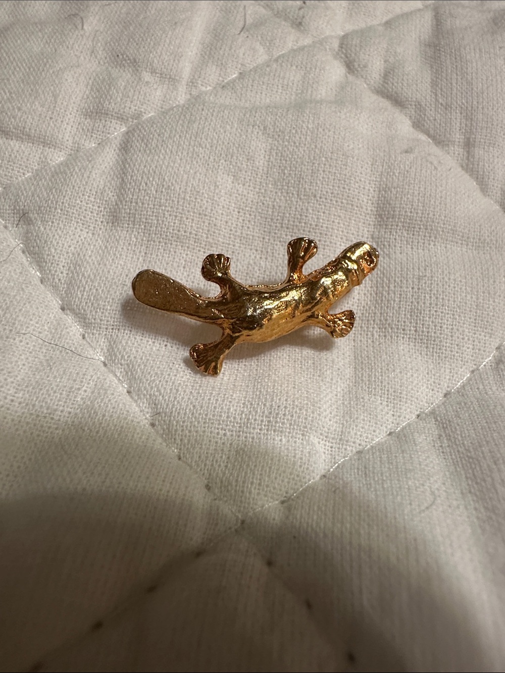Gold-tone Platypus Brooch Pin for Women